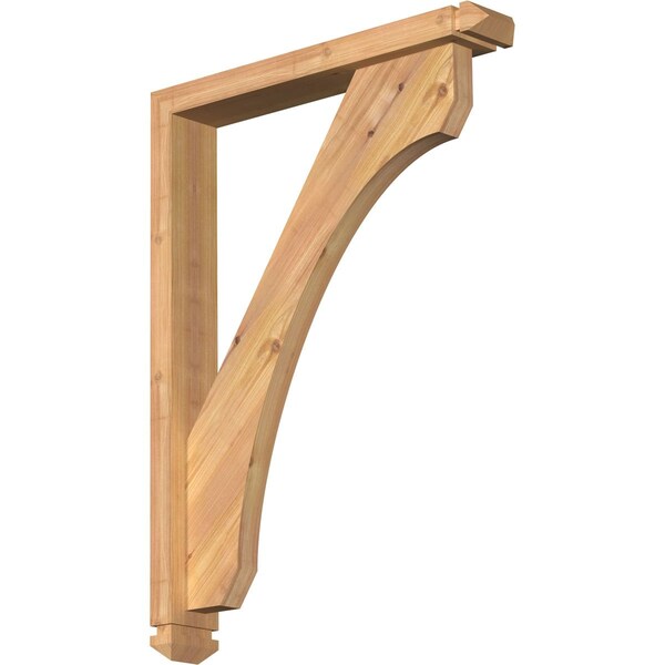 Ekena Millwork Legacy Arts and Crafts Smooth Bracket w/ Offset Brace, Western Red Cedar, 3 1/2"W x 22"D x 30"H BKT0402X22X30LEC03SWR - main